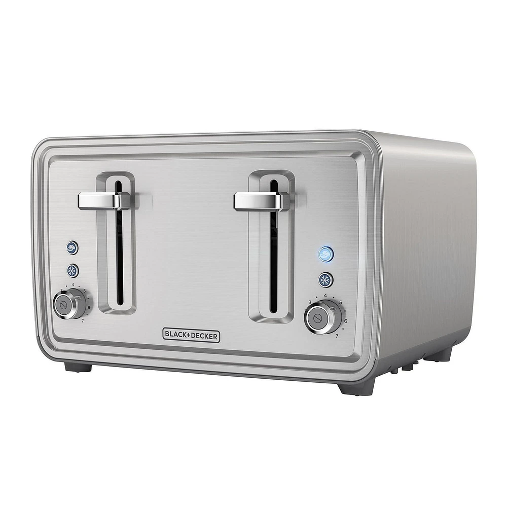 Black + Decker 4-Slice Extra Wide Toaster, in Stainless Steel, Great for thick breads!