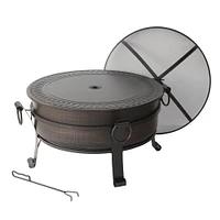 hometrends FT-1028E Steel Bowl Wood Burning Firepit, 30"