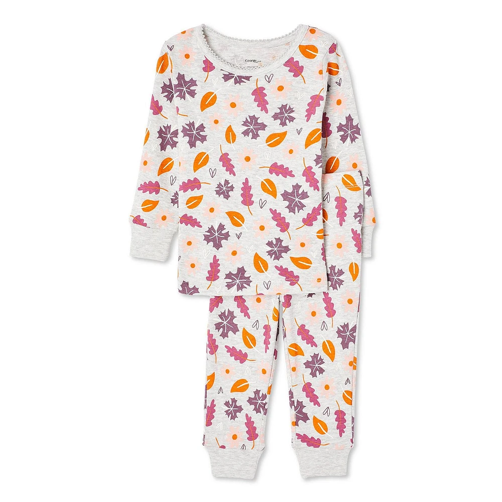 George Baby Girls' Pajama 2-Piece Set, Sizes 6-24 months