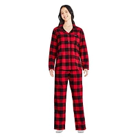 Canadiana Women's Notch Collar Pajama 2-Piece Set, Sizes XS-XXL