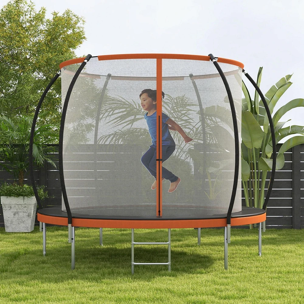 Soozier 8ft Trampoline Outdoor with Enclosure Net and Ladder