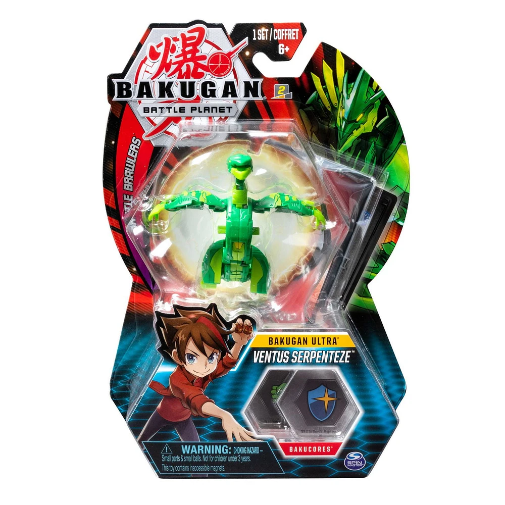 Bakugan Ultra, Ventus Serpenteze, 3-inch Tall Collectible Transforming Creature, for Ages 6 and Up