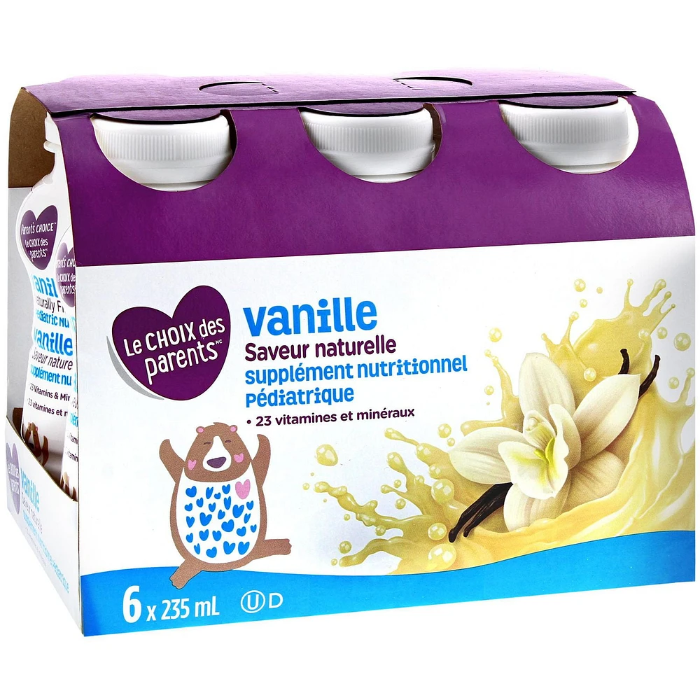 Parent's Choice Vanilla Naturally Flavoured Pediatric Nutritional Supplement, 6 x 235 mL