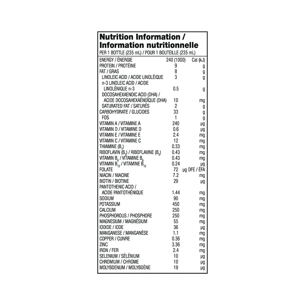 Parent's Choice Vanilla Naturally Flavoured Pediatric Nutritional Supplement, 6 x 235 mL