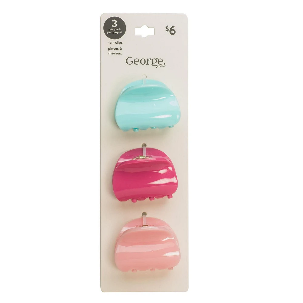 George 3 pc hair clips, 3 pc hair clips