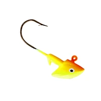 Eagle Claw QECJH18-CHOR Walleye Jig Head, 1/8oz, chartreuse/orange, 3pk, Walleye Jig Head, chartreuse/o