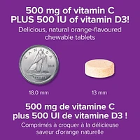 Webber Naturals Vitamine C+D3, 500 mg/500 UI 150+50 comprimés à croquer