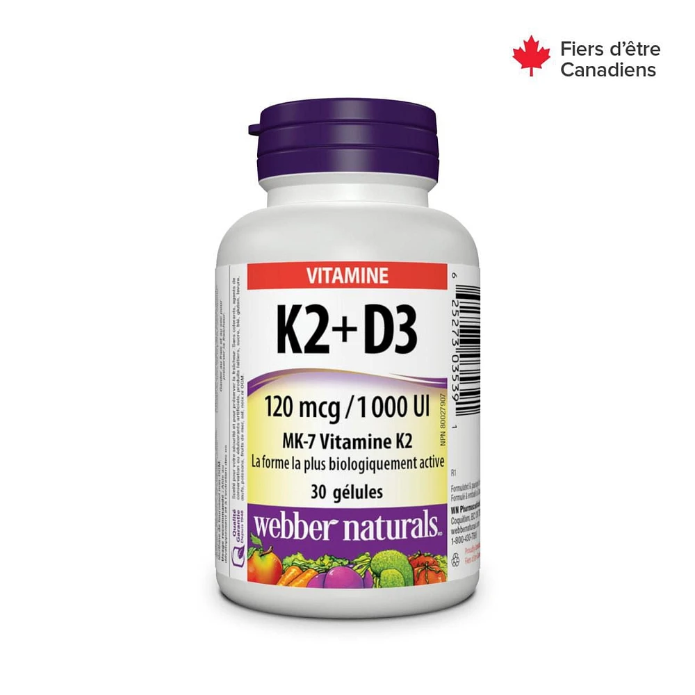 Webber Naturals® Vitamin K2 + D3, 120 mcg/1000 IU