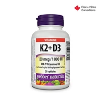 Webber Naturals® Vitamin K2 + D3, 120 mcg/1000 IU