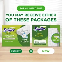 Swiffer Sweeper Dry Multi-Surface Sweeping Cloth Refills for Floor Sweeping and Cleaning, Unscented, 16CT