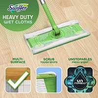 Swiffer Sweeper Heavy Duty Wet Multi-Surface Cloth Refills for Floor Mopping and Cleaning, Unstopables Fresh Scent, 20CT