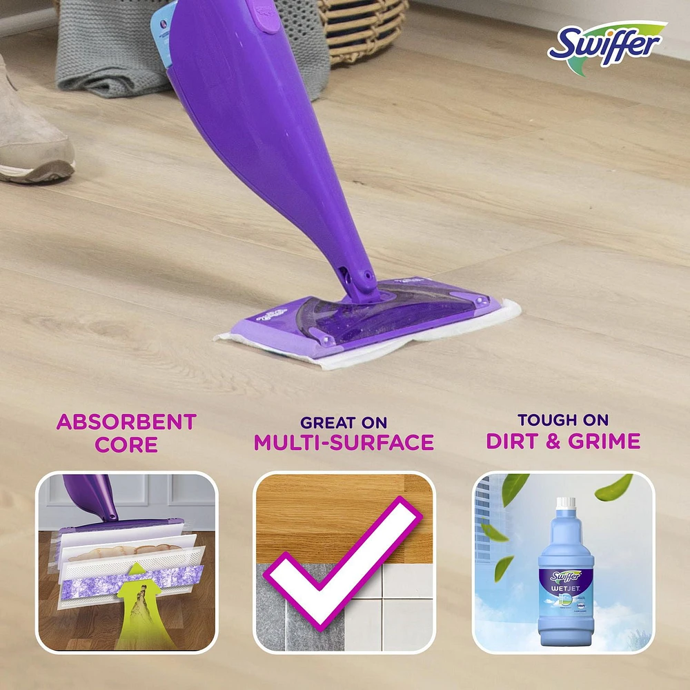 Swiffer WetJet Spray Mop Multi-Surface Floor Cleaner Pad Refill, 24CT