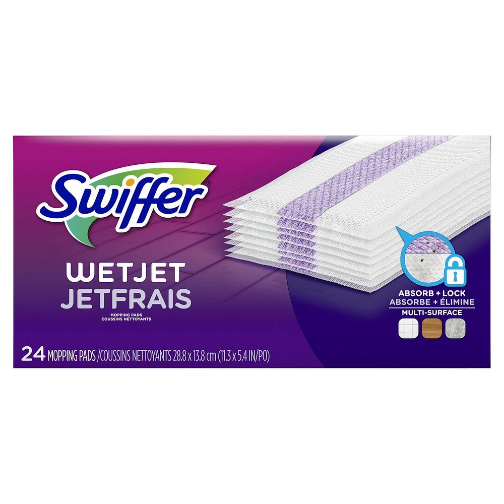 Swiffer WetJet Spray Mop Multi-Surface Floor Cleaner Pad Refill, 24CT