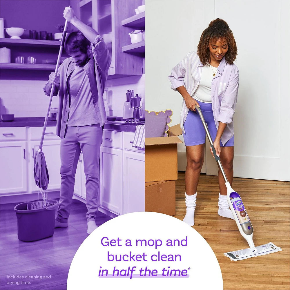 Swiffer PowerMop Wood QuickDry Wood Floor Cleaning Solution with Lemon Scent, ., 0.75L