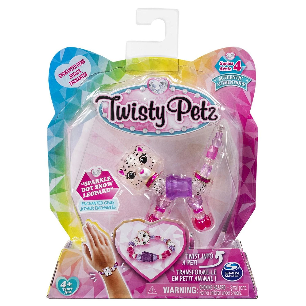 Twisty Petz, Series 4, Sparkle Dot Snow Leopard, Collectible Bracelet for Kids Aged 4 and Up