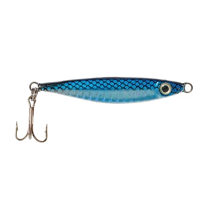 Eagle Claw QLMMBLS-20 Laser Mackerel Minnow Jig, Blue/Silver, Size 6 Treble Hook, 20 grams, Laser Mackerel Minnow Jig, Blu