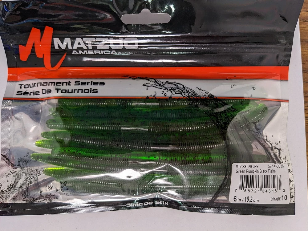 Matzuo MTZ-SSTIX6-GPBF Simcoe Stix Green Pumkin Black Flake 6" (10 Pack)