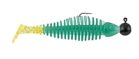 Matzuo GK3.5GRNCHRT3PK Gaikotsu Pre-Rigged Swimmer 3.5" 3Pk, 1/8th oz Green Chart Glitter, Gaikotsu Pre-Rigged Swimmer Gr