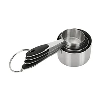 Mainstays 4-Piece Stainless Steel Measuring Cups Easy Grip Handles, MS 4 Piece Measuring Cups