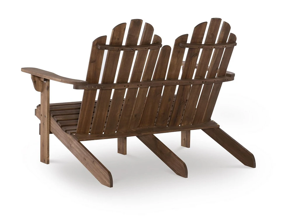 Teak Adirondack Outdoor Double Bench