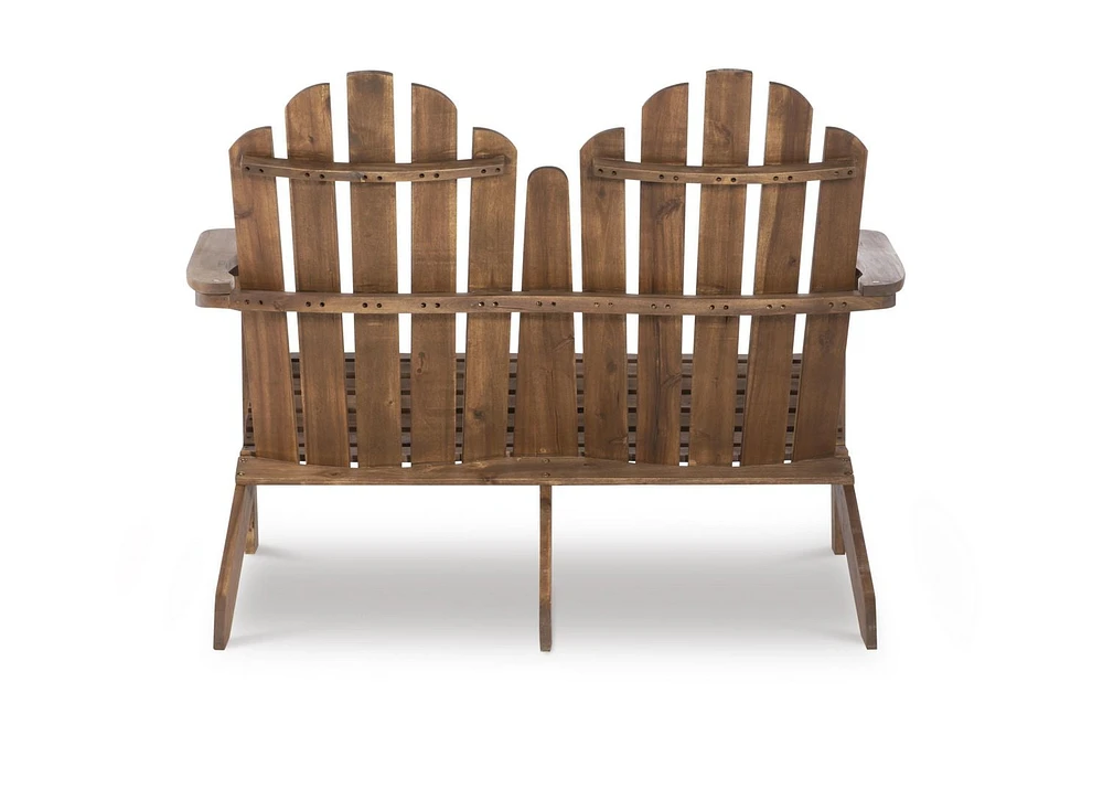 Teak Adirondack Outdoor Double Bench