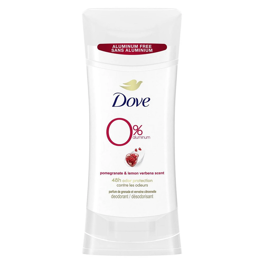 Dove 0% AluminumPomegranate and Lemon Verbena Deodorant Stick, 74 g