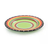 Gibson Elite Hand Painted New Pueblo 12 Piece Stoneware Dinnerware Set, Multi-Colour