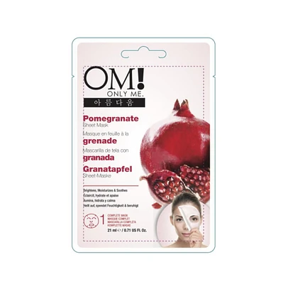 OnlyMe! Masque an Feuille a la Grenade Eclaircit, Hydrate