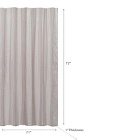 IH Casa Decor Embossed Shower Curtain With C Hooks Taupe