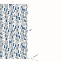 IH Casa Decor Peva Shower Curtain With 12 Polyresin Hooks Raindrops