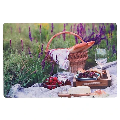 IH Casa Decor Plastic Placemat Picnic At A Lavender Field - Set of 12