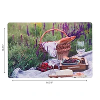 IH Casa Decor Plastic Placemat Picnic At A Lavender Field - Set of 12