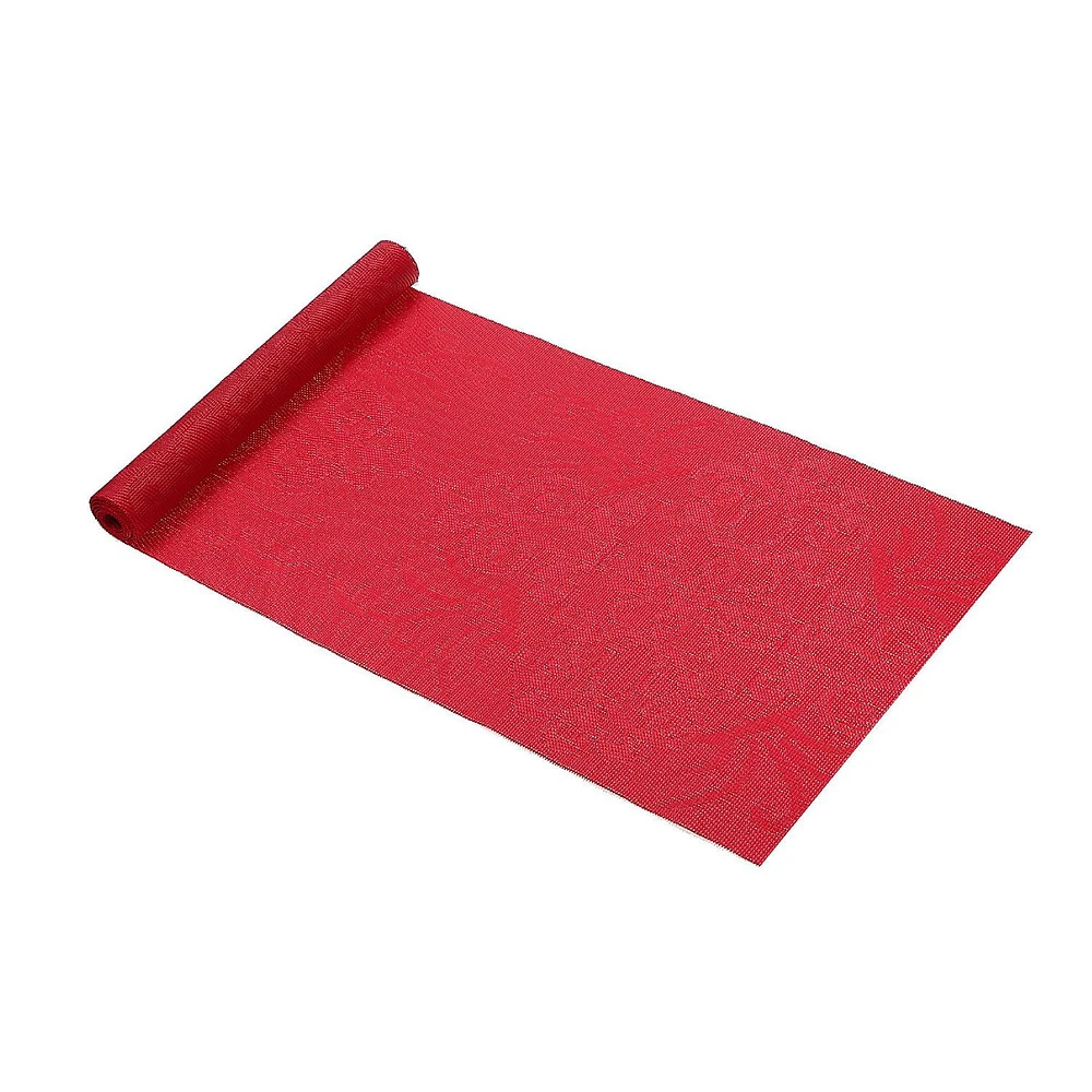 IH Casa Decor Vinyl Table Runner 72" Damask Red - Set of 2