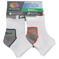 Fruit of the Loom Boy's 6 Pack Ankle Socks