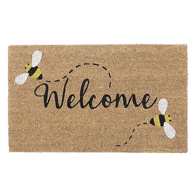 IH Casa Decor Natural Fibers Door Mat Buzzing Bees Welcome