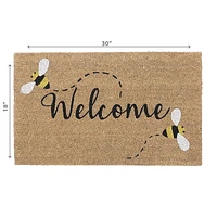 IH Casa Decor Natural Fibers Door Mat Buzzing Bees Welcome