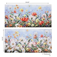 IH Casa Decor Hand Painted Canvas Wall Art Summer Blossoms - Set of 2