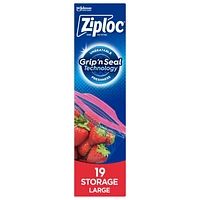 Ziploc® Storage Bags with Stay Open Technology, Large, 19 Bags