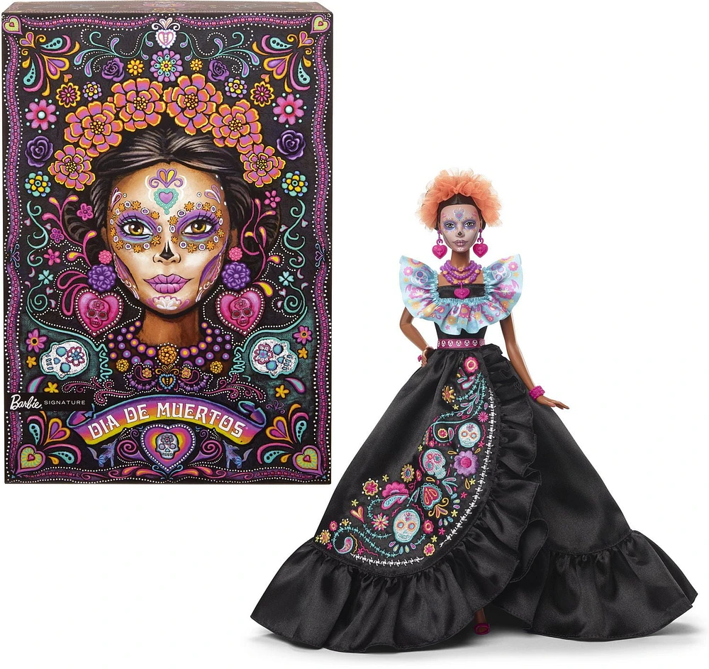 Barbie Signature Día De Muertos 2024 Collectible Doll in Ruffled Black Gown