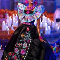 Barbie Signature Día De Muertos 2024 Collectible Doll in Ruffled Black Gown