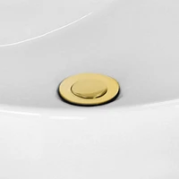 American Imaginations 25.25-in. W Semi-Recessed White Bathroom Vessel Sink Set For Deck Mount Drilling AI-30972