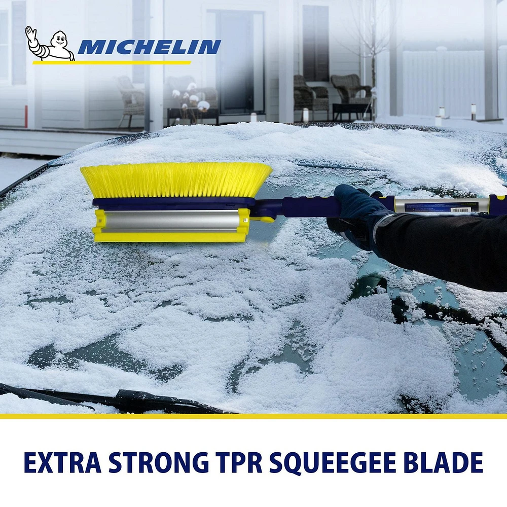 MICHELIN 63" Heavy Duty Snow Brush with Ice Scraper, Extra Long for Efficient Snow Removal, Telescopic Snow Brush