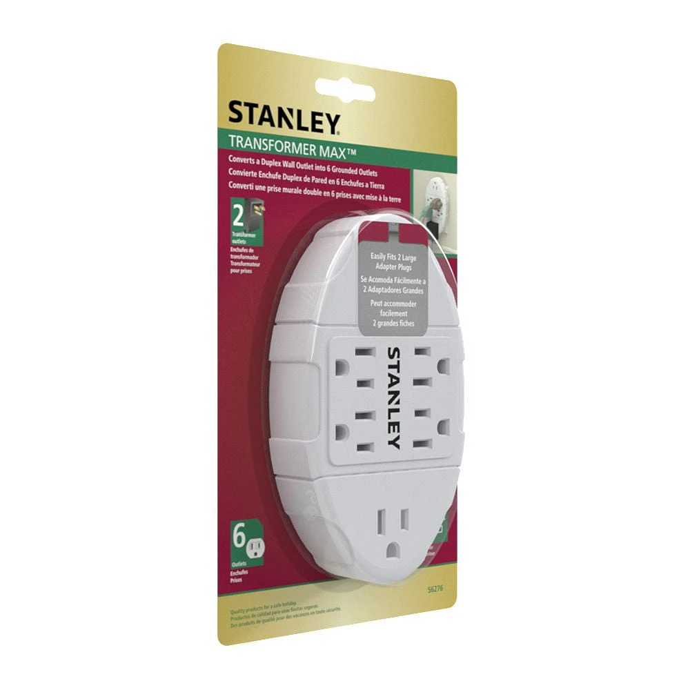 Stanley Transformer Surge Adapter, 6 Outlet Surge Adapter