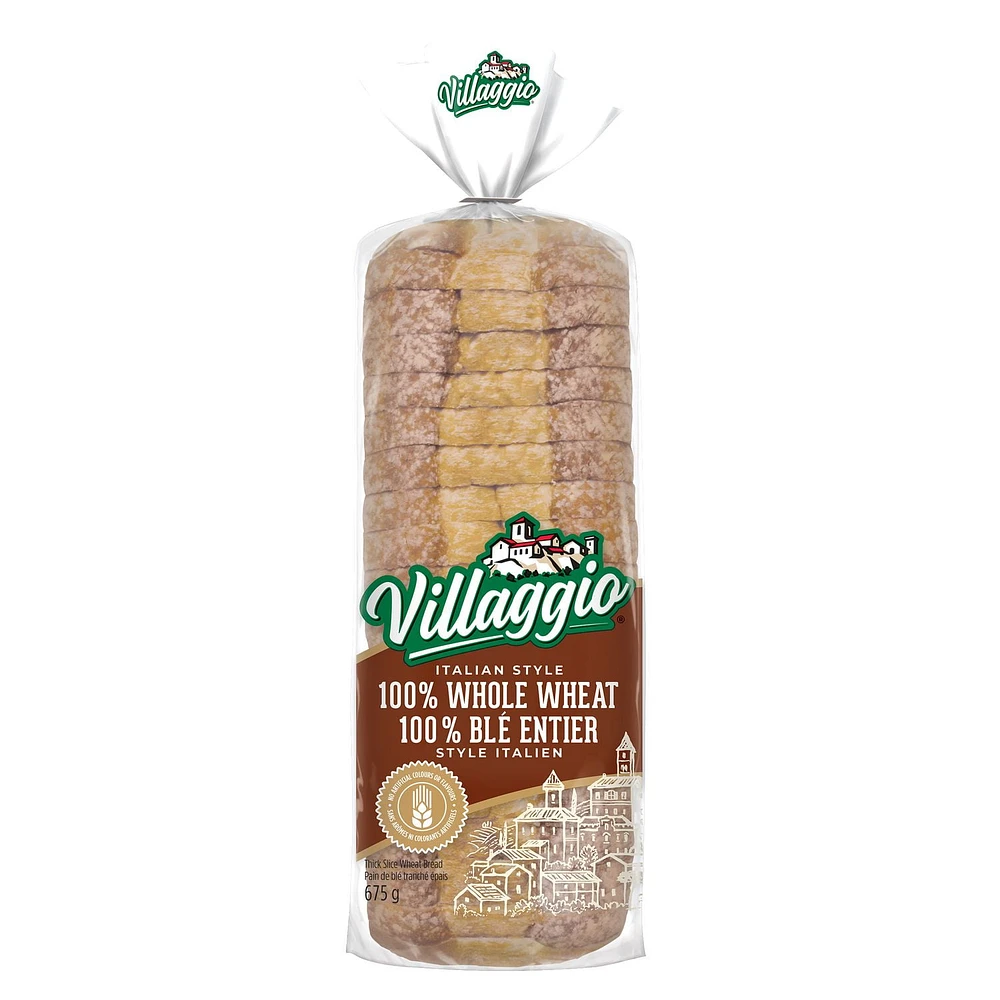 Pain 100 % blé entier tranché épais de style italien Villaggio® 675g