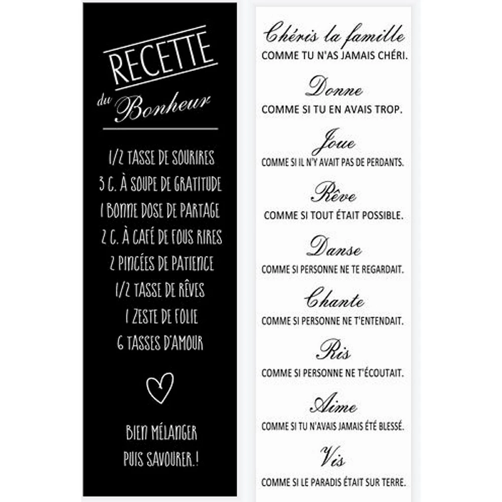 IH Casa Decor Canvas Wall Sign Recette/Famille Asstd - Set of 2