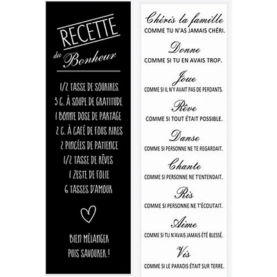 IH Casa Decor Canvas Wall Sign Recette/Famille Asstd - Set of 2