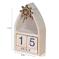 IH Casa Decor Boat With Ship Wheel And Calender