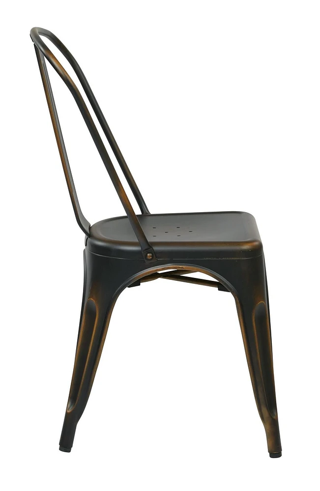 OSP Designs Bristow Antique Copper Metal Dining Chair