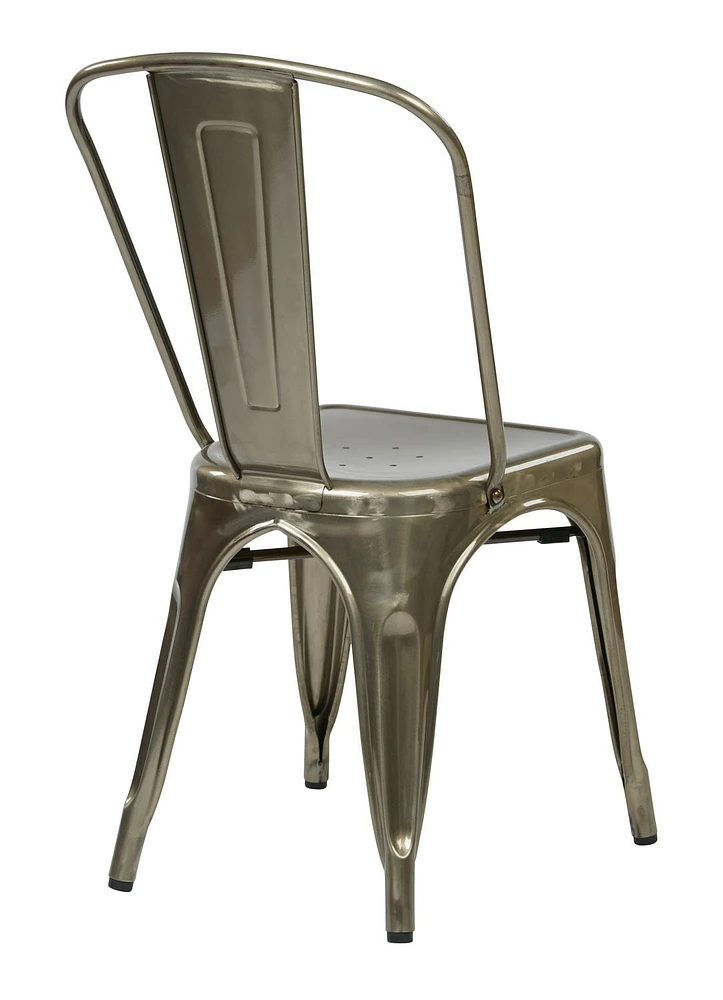 OSP Designs Bristow Gunmetal Metal Dining Chair