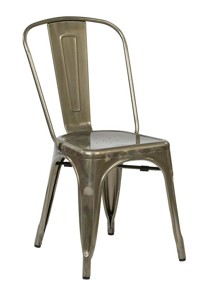 OSP Designs Bristow Gunmetal Metal Dining Chair